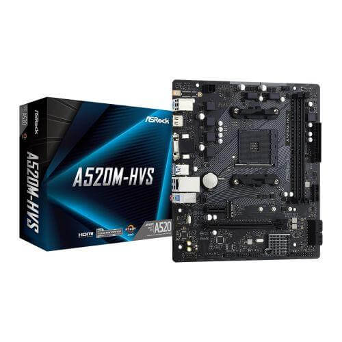 Asrock A520M-HVS, AMD A520, AM4, Micro ATX, 2 DDR4, VGA, HDMI, M.2 - £ 41.24 X-Case