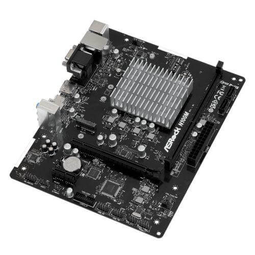 Asrock N100M, Integrated Intel Quad-Core N100, Micro ATX, 1 DDR4, VGA,  HDMI, DP, 1x M.2