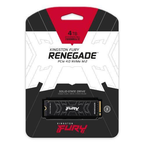 Kingston 4TB Fury Renegade M.2 NVMe SSD, M.2 2280, PCIe4, 3D TLC NAND, £ 310.83 X-Case