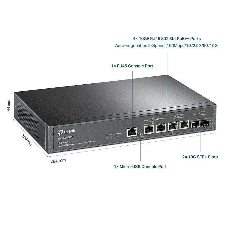 TP-LINK JetStream 6-Port 10GE Switch with PoE++ £ 465.61 X-Case