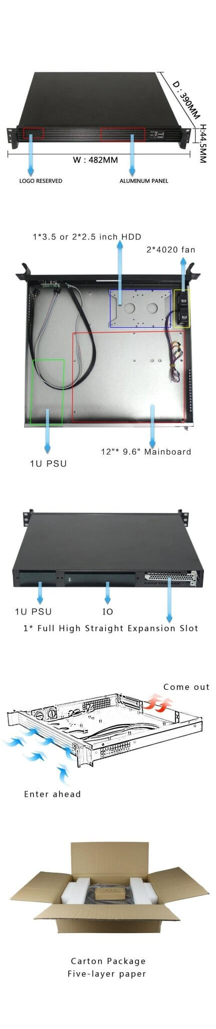 XPC-139F 1U Server Case - 390mm Compact Design £ 45.00 X-Case